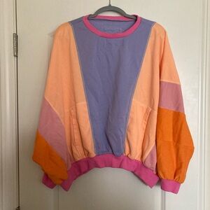 NWOT Colorful Patchwork Sweatshirt